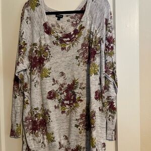 Torrid Women's Floral Gray Top